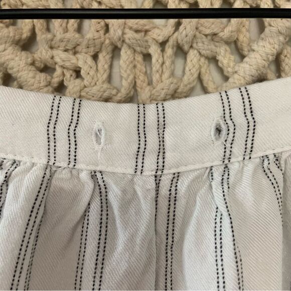 AMERICAN EAGLE Wide Leg Cropped Embroidered Crochet Beach Pants Black Stripe XS - Picture 6 of 15